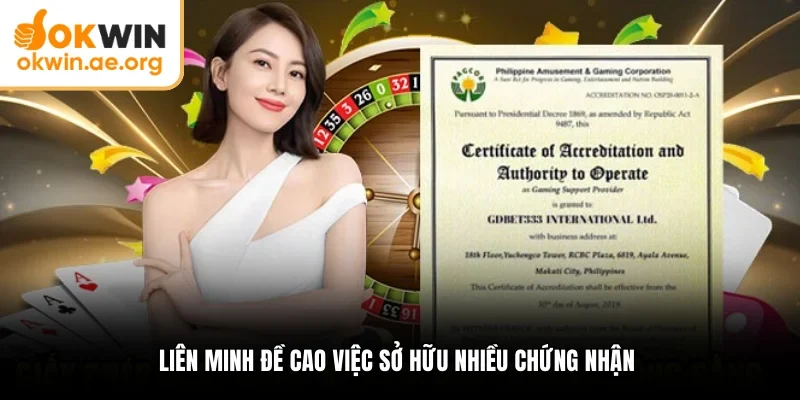 Giấy Phép Kinh Doanh Okwin - Tư Liệu Chứng Minh Sự Uy Tín 2 Liên minh đề cao việc sở hữu nhiều chứng nhận